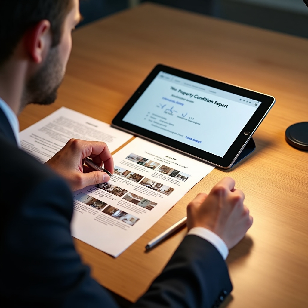 Digital signing process for property condition report with timestamp verification