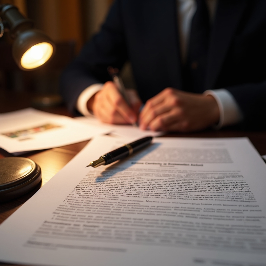 Legal documents and rental agreement on a desk